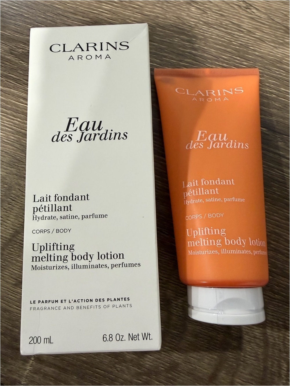Clarins Aroma Eau des Jardins Uplifting Melting Body Lotion 200 ml NEW
